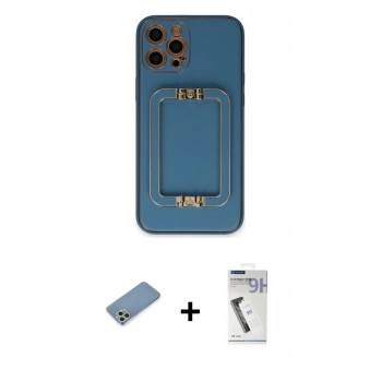 MARSİLYAN™- iPhone 12 Pro Max Kılıf Kozmos Minimal Prime - Şeffaf Uv Polymer Nano Ekran Koruyucu + Shine Kamera Lens Koruma Cam - GS