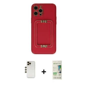 MARSİLYAN™- iPhone 12 Pro Max Kılıf Kozmos Minimal Prime - Siyah 20D Premium Cam Ekran Koruyucu + Shine Kamera Lens - GD