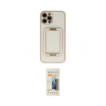 MARSİLYAN™- iPhone 12 Pro Max Kılıf Kozmos Minimal Prime - Siyah 6D Mat Seramik Hayalet Nano Ekran Koruyucu