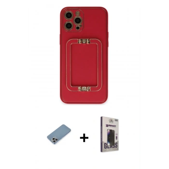 MARSİLYAN™- iPhone 12 Pro Max Kılıf Kozmos Minimal Prime - Siyah Bilvis Hayalet Cam Ekran Koruyucu + Shine Kamera Lens Koruma Cam - GI