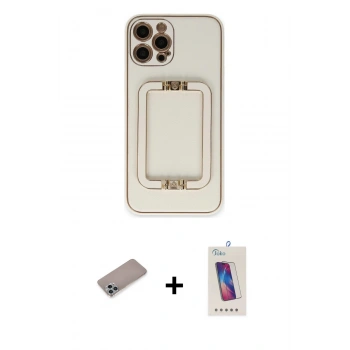 MARSİLYAN™- iPhone 12 Pro Max Kılıf Kozmos Minimal Prime - Siyah Joko 5D Cam + Shine Kamera Lens Koruma Cam - SABE