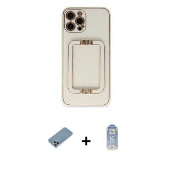 MARSİLYAN™- iPhone 12 Pro Max Kılıf Kozmos Minimal Prime - Siyah Joko Magic 5D Cam + Shine Kamera Lens Koruma Cam - GI