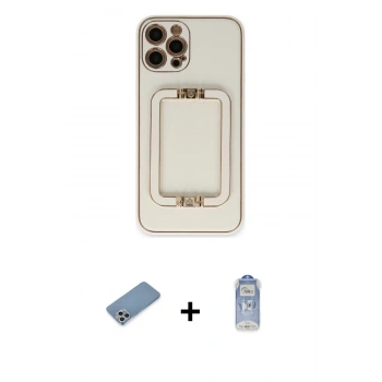 MARSİLYAN™- iPhone 12 Pro Max Kılıf Kozmos Minimal Prime - Siyah Joko Magic 5D Cam + Shine Kamera Lens Koruma Cam - GS