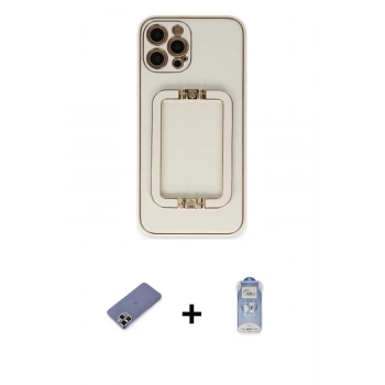 MARSİLYAN™- iPhone 12 Pro Max Kılıf Kozmos Minimal Prime - Siyah Joko Magic 5D Cam + Metal Kamera Lens Koruma Cam - GD