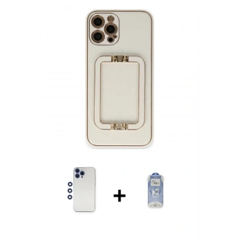 MARSİLYAN™- iPhone 12 Pro Max Kılıf Kozmos Minimal Prime - Siyah Joko Magic 5D Cam + Shine Kamera Lens - LT
