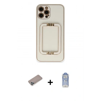 MARSİLYAN™- iPhone 12 Pro Max Kılıf Kozmos Minimal Prime - Siyah Joko Magic 5D Cam + Shine Kamera Lens Koruma Cam - SABE