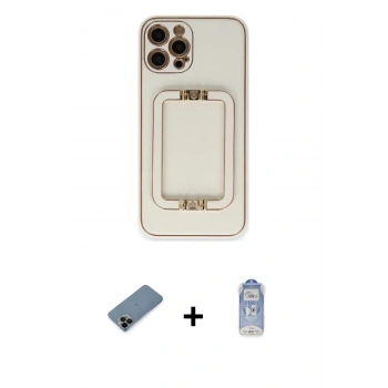 MARSİLYAN™- iPhone 12 Pro Max Kılıf Kozmos Minimal Prime - Siyah Joko Magic 5D Cam + Shine Kamera Lens Koruma Cam - SH