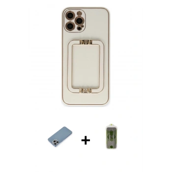 MARSİLYAN™- iPhone 12 Pro Max Kılıf Kozmos Minimal Prime - Siyah Joko Magic 5D Hayalet Cam + Shine Kamera Lens Koruma Cam - GI