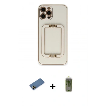 MARSİLYAN™- iPhone 12 Pro Max Kılıf Kozmos Minimal Prime - Siyah Joko Magic 5D Hayalet Cam + Shine Kamera Lens Koruma Cam - GD