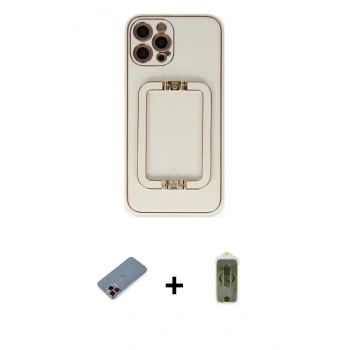 MARSİLYAN™- iPhone 12 Pro Max Kılıf Kozmos Minimal Prime - Siyah Joko Magic 5D Hayalet Cam + Metal Kamera Lens Koruma Cam - KI
