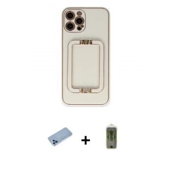 MARSİLYAN™- iPhone 12 Pro Max Kılıf Kozmos Minimal Prime - Siyah Joko Magic 5D Hayalet Cam + Shine Kamera Lens Koruma Cam - MI
