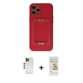 MARSİLYAN™- iPhone 12 Pro Max Kılıf Kozmos Minimal Prime - Siyah Mat Seramik Nano Ekran Koruyucu + Shine Kamera Lens - GD