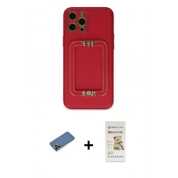 MARSİLYAN™- iPhone 12 Pro Max Kılıf Kozmos Minimal Prime - Siyah Mat Seramik Nano Ekran Koruyucu + Shine Kamera Lens Koruma Cam - GD