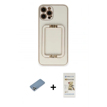 MARSİLYAN™- iPhone 12 Pro Max Kılıf Kozmos Minimal Prime - Siyah Mat Seramik Nano Ekran Koruyucu + Shine Kamera Lens Koruma Cam - GS