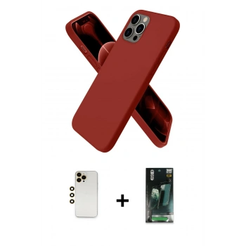 MARSİLYAN™- iPhone 12 Pro Max Kılıf Kozmos Yansıma Özel Seri - Şeffaf 360 Full Body Arka Koruyucu + Shine Kamera Lens - GD