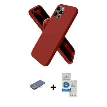 MARSİLYAN™- iPhone 12 Pro Max Kılıf Kozmos Yansıma Özel Seri - Şeffaf Royal Nano Ekran Koruyucu + Renkli Kamera Lens Koruma Cam - MI