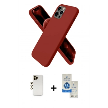 MARSİLYAN™- iPhone 12 Pro Max Kılıf Kozmos Yansıma Özel Seri - Şeffaf Royal Nano Ekran Koruyucu + Shine Kamera Lens - GD