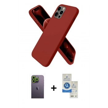 MARSİLYAN™- iPhone 12 Pro Max Kılıf Kozmos Yansıma Özel Seri - Şeffaf Royal Nano Ekran Koruyucu + Neon Fosforlu Kamera Lens - YL