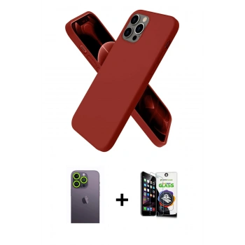MARSİLYAN™- iPhone 12 Pro Max Kılıf Kozmos Yansıma Özel Seri - Şeffaf Temperli Cam Ekran Koruyucu + Neon Fosforlu Kamera Lens - YL