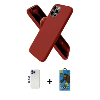 MARSİLYAN™- iPhone 12 Pro Max Kılıf Kozmos Yansıma Özel Seri - Siyah 18D Cam Ekran Koruyucu + Shine Kamera Lens - LT