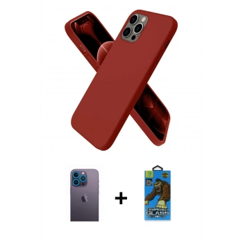MARSİLYAN™- iPhone 12 Pro Max Kılıf Kozmos Yansıma Özel Seri - Siyah 18D Cam Ekran Koruyucu + Neon Fosforlu Kamera Lens - MI
