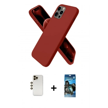MARSİLYAN™- iPhone 12 Pro Max Kılıf Kozmos Yansıma Özel Seri - Siyah 34D Izgaralı Cam + Shine Kamera Lens - GD