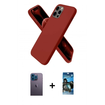 MARSİLYAN™- iPhone 12 Pro Max Kılıf Kozmos Yansıma Özel Seri - Siyah 34D Izgaralı Cam + Neon Fosforlu Kamera Lens - MI
