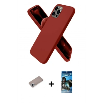 MARSİLYAN™- iPhone 12 Pro Max Kılıf Kozmos Yansıma Özel Seri - Siyah 34D Izgaralı Cam + Shine Kamera Lens Koruma Cam - SABE