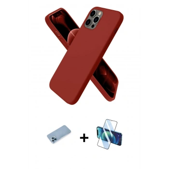 MARSİLYAN™- iPhone 12 Pro Max Kılıf Kozmos Yansıma Özel Seri - Siyah 3D Antistatik Cam Ekran Koruyucu + Shine Kamera Lens Koruma Cam - MI
