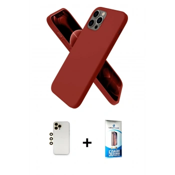 MARSİLYAN™- iPhone 12 Pro Max Kılıf Kozmos Yansıma Özel Seri - Siyah 5D Eko Cam Ekran Koruyucu + Shine Kamera Lens - GD