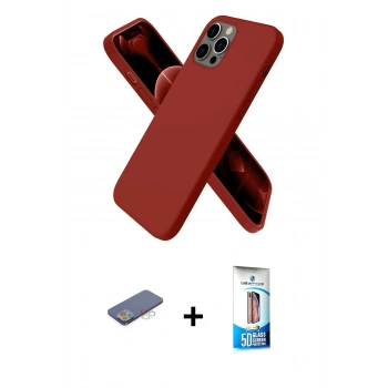 MARSİLYAN™- iPhone 12 Pro Max Kılıf Kozmos Yansıma Özel Seri - Siyah 5D Eko Cam Ekran Koruyucu + Renkli Kamera Lens Koruma Cam - MI