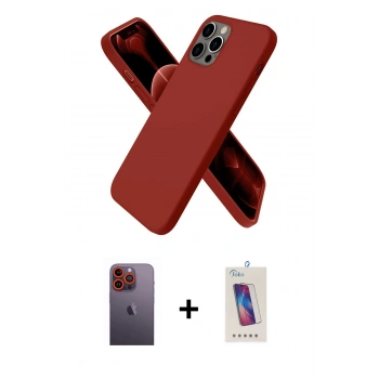 MARSİLYAN™- iPhone 12 Pro Max Kılıf Kozmos Yansıma Özel Seri - Siyah Joko 5D Cam + Neon Fosforlu Kamera Lens - TU
