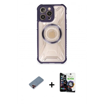 MARSİLYAN™- iPhone 12 Pro Max Kılıf Kutup Modern - Şeffaf Temperli Cam Ekran Koruyucu + Metal Kamera Lens Koruma Cam - KI
