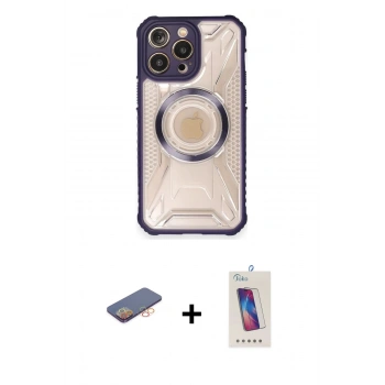 MARSİLYAN™- iPhone 12 Pro Max Kılıf Kutup Modern - Siyah Joko 5D Cam + Renkli Kamera Lens Koruma Cam - TU