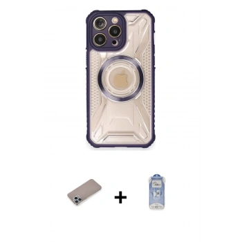 MARSİLYAN™- iPhone 12 Pro Max Kılıf Kutup Modern - Siyah Joko Magic 5D Cam + Shine Kamera Lens Koruma Cam - SABE