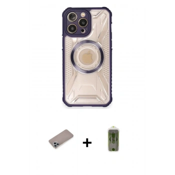 MARSİLYAN™- iPhone 12 Pro Max Kılıf Kutup Modern - Siyah Joko Magic 5D Hayalet Cam + Shine Kamera Lens Koruma Cam - SABE