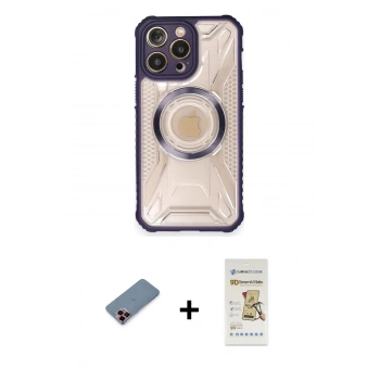 MARSİLYAN™- iPhone 12 Pro Max Kılıf Kutup Modern - Siyah Mat Seramik Nano Ekran Koruyucu + Metal Kamera Lens Koruma Cam - KI