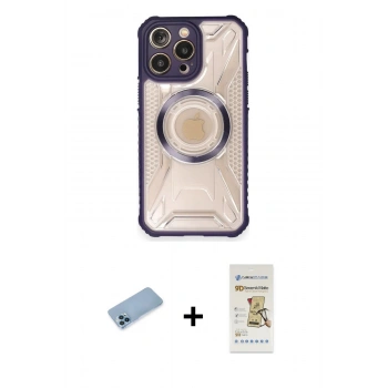 MARSİLYAN™- iPhone 12 Pro Max Kılıf Kutup Modern - Siyah Mat Seramik Nano Ekran Koruyucu + Shine Kamera Lens Koruma Cam - MI