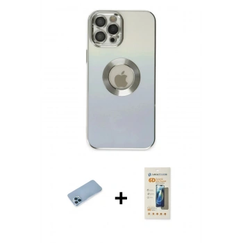 MARSİLYAN™- iPhone 12 Pro Max Kılıf Kutup Yansıma Özel Seri - Siyah 6D Mat Seramik Hayalet Nano Ekran Koruyucu + Shine Kamera Lens Koruma Cam - MI