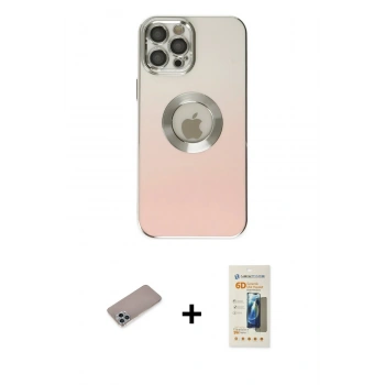 MARSİLYAN™- iPhone 12 Pro Max Kılıf Kutup Yansıma Özel Seri - Siyah 6D Mat Seramik Hayalet Nano Ekran Koruyucu + Shine Kamera Lens Koruma Cam - SABE