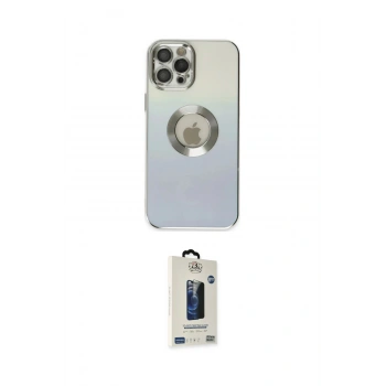 MARSİLYAN™- iPhone 12 Pro Max Kılıf Kutup Yansıma Özel Seri - Siyah Bilvis Hayalet Cam Ekran Koruyucu