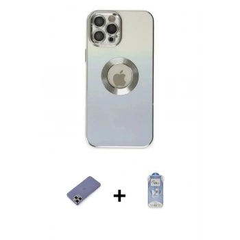 MARSİLYAN™- iPhone 12 Pro Max Kılıf Kutup Yansıma Özel Seri - Siyah Joko Magic 5D Cam + Metal Kamera Lens Koruma Cam - GD