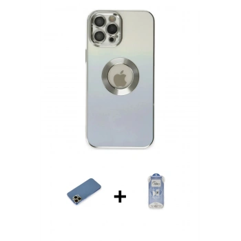 MARSİLYAN™- iPhone 12 Pro Max Kılıf Kutup Yansıma Özel Seri - Siyah Joko Magic 5D Cam + Shine Kamera Lens Koruma Cam - GD