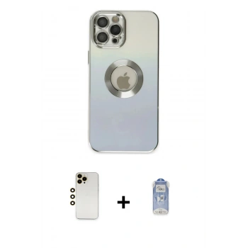 MARSİLYAN™- iPhone 12 Pro Max Kılıf Kutup Yansıma Özel Seri - Siyah Joko Magic 5D Cam + Shine Kamera Lens - GD