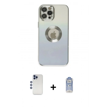 MARSİLYAN™- iPhone 12 Pro Max Kılıf Kutup Yansıma Özel Seri - Siyah Joko Magic 5D Cam + Shine Kamera Lens - LT