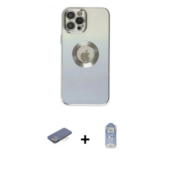 MARSİLYAN™- iPhone 12 Pro Max Kılıf Kutup Yansıma Özel Seri - Siyah Joko Magic 5D Cam + Renkli Kamera Lens Koruma Cam - MI