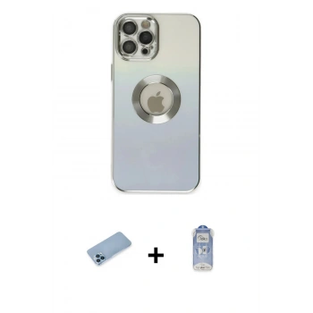 MARSİLYAN™- iPhone 12 Pro Max Kılıf Kutup Yansıma Özel Seri - Siyah Joko Magic 5D Cam + Shine Kamera Lens Koruma Cam - MI
