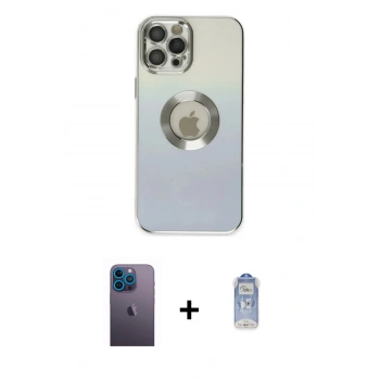 MARSİLYAN™- iPhone 12 Pro Max Kılıf Kutup Yansıma Özel Seri - Siyah Joko Magic 5D Cam + Neon Fosforlu Kamera Lens - MI
