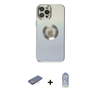 MARSİLYAN™- iPhone 12 Pro Max Kılıf Kutup Yansıma Özel Seri - Siyah Joko Magic 5D Cam + Renkli Kamera Lens Koruma Cam - PE
