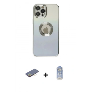 MARSİLYAN™- iPhone 12 Pro Max Kılıf Kutup Yansıma Özel Seri - Siyah Joko Magic 5D Cam + Renkli Kamera Lens Koruma Cam - SI